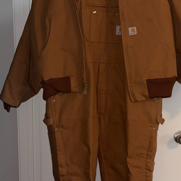 Carhartt Other - Carhartt Brown Work Jacket with Matching Duck Overalls